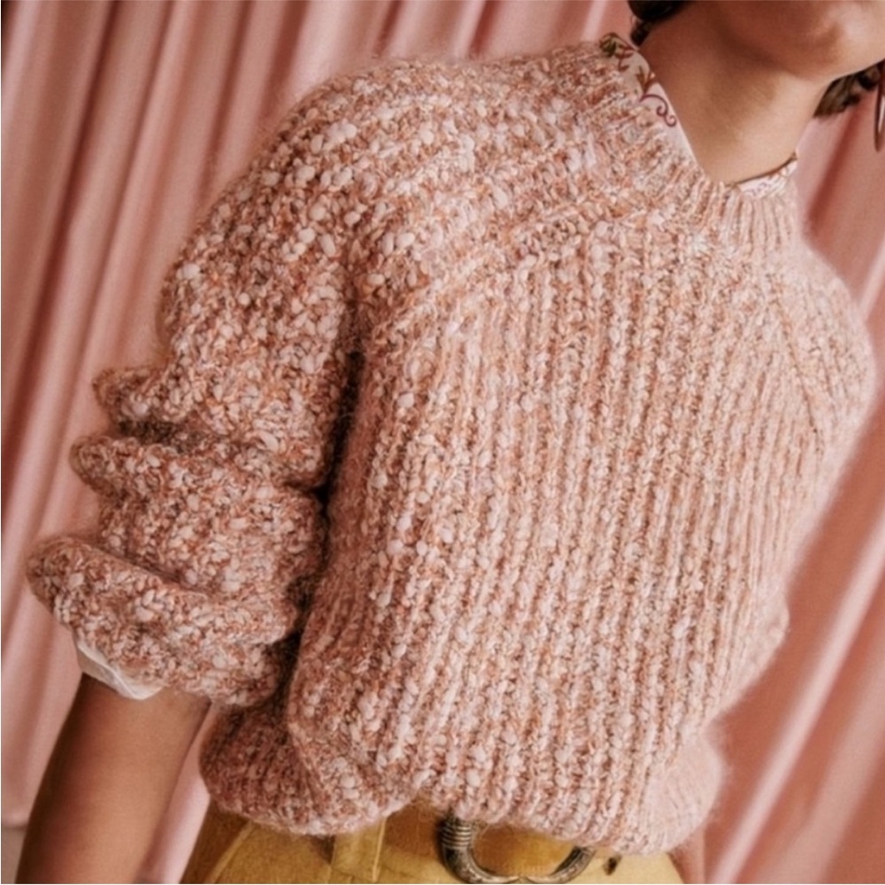 SEZANE Lyra Chunky Knit Jumper / Sweater in Earth / Terre sz S - Picture 3 of 13